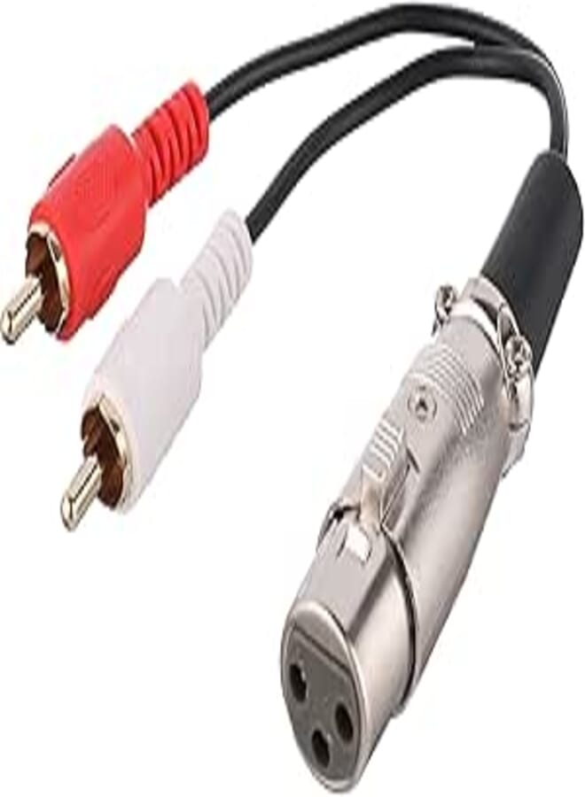 Keendex KX1802 XLR Female To 2xRca Male Stereo Audio Y-Cable, 10cm - Black